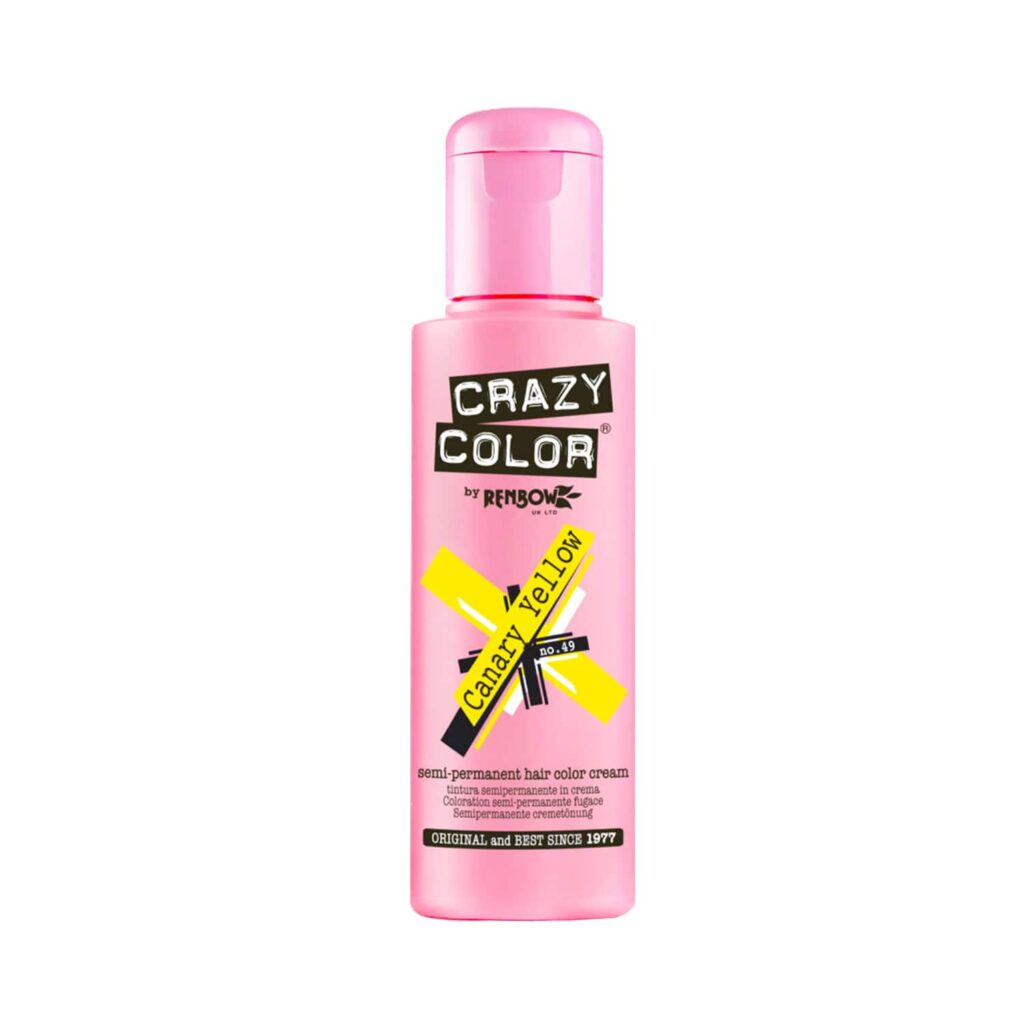Crazy Color Semi Permanent Hair Color Cream - 49 Canary Yellow (100ml) - Crazy Color