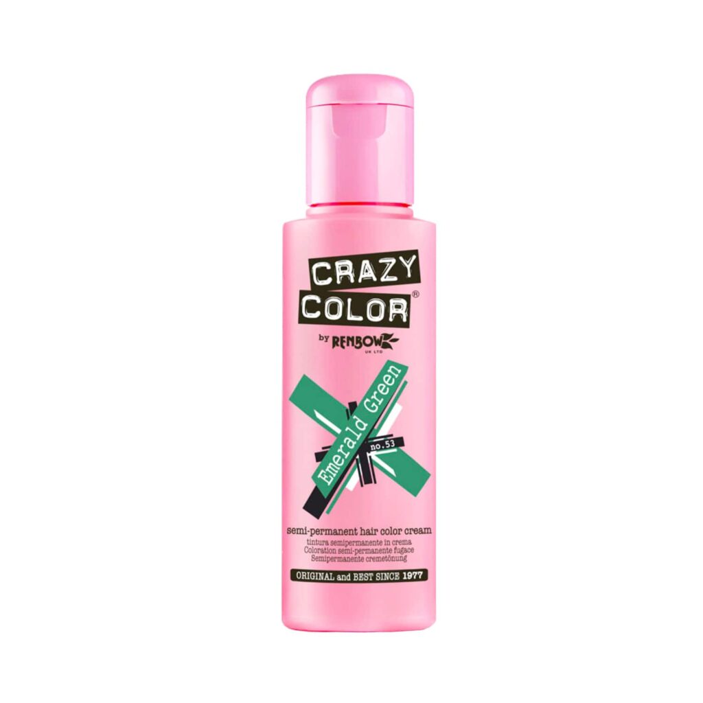Crazy Color Semi Permanent Hair Color Cream - 53 Emerald Green (100ml) - Crazy Color