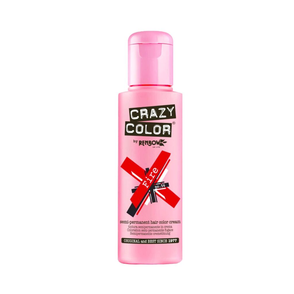 Crazy Color Semi Permanent Hair Color Cream - 56 Fire (100ml) - Crazy Color