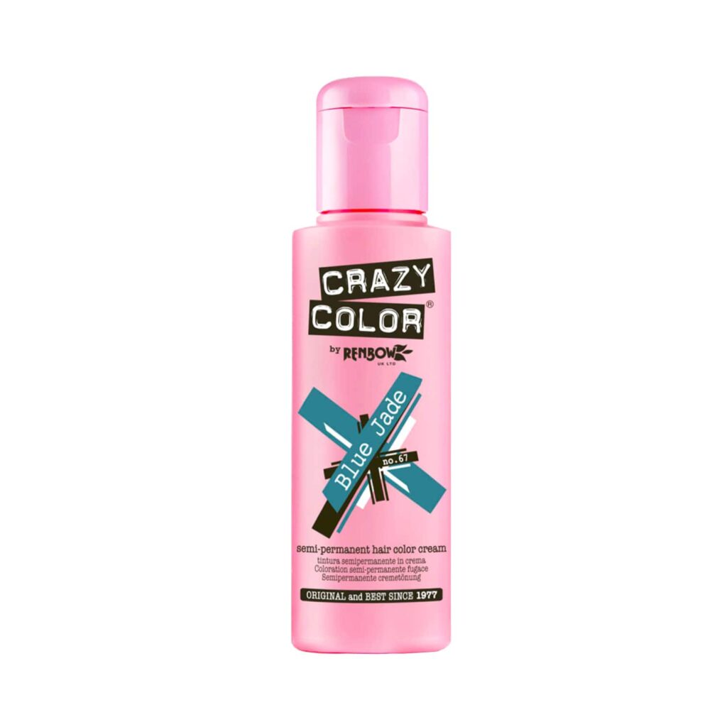 Crazy Color Semi Permanent Hair Color Cream - 67 Blue Jade (100ml) - Crazy Color