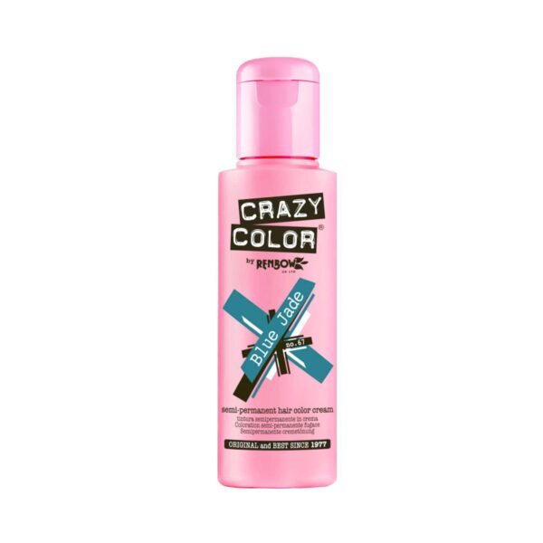 Crazy Color Semi Permanent Hair Color Cream - 67 Blue Jade (100ml) - Crazy Color