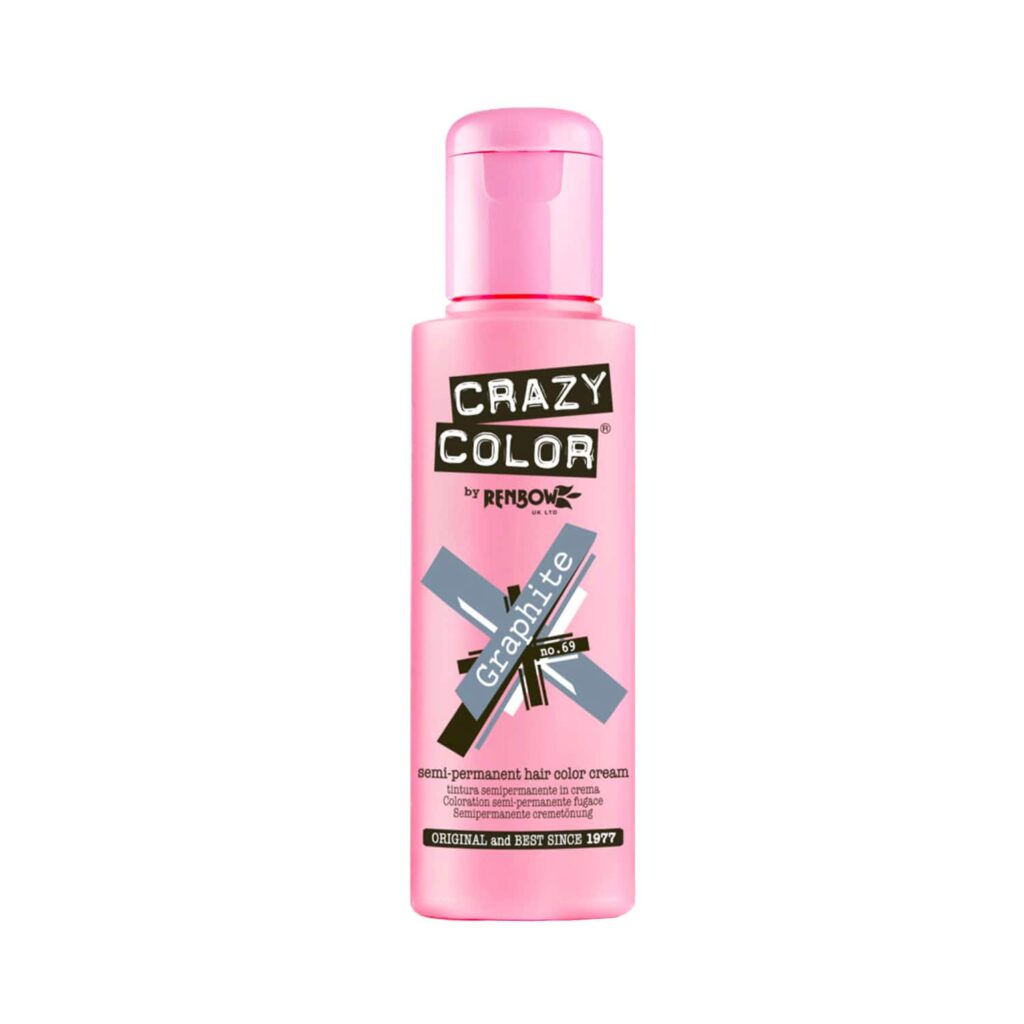 Crazy Color Semi Permanent Hair Color Cream - 69 Graphite (100ml) - Crazy Color