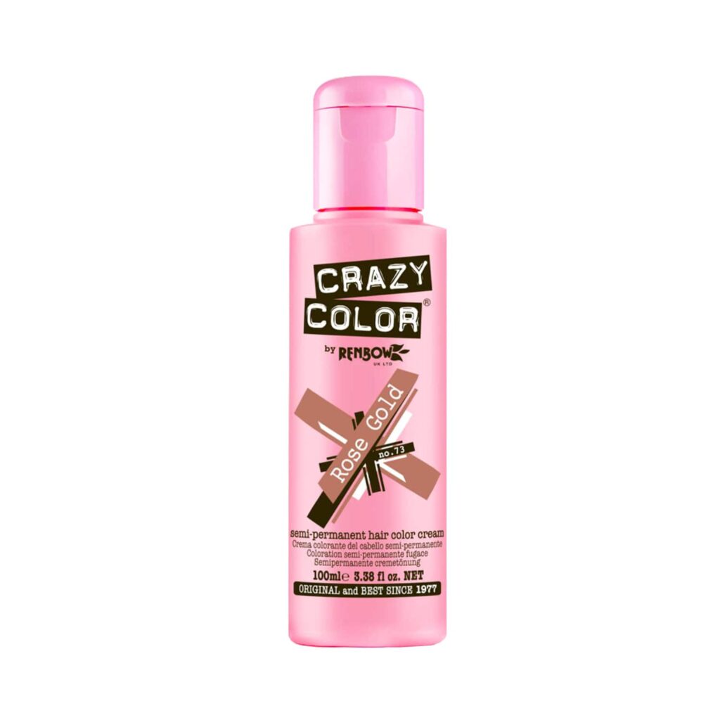 Crazy Color Semi Permanent Hair Color Cream - 73 Rose Gold (100ml) - Crazy Color