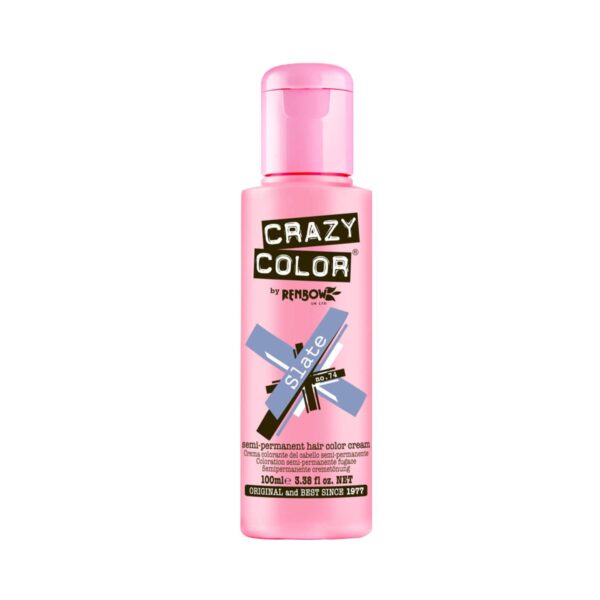 Crazy Color Semi Permanent Hair Color Cream - 74 Slate (100ml) - Crazy Color