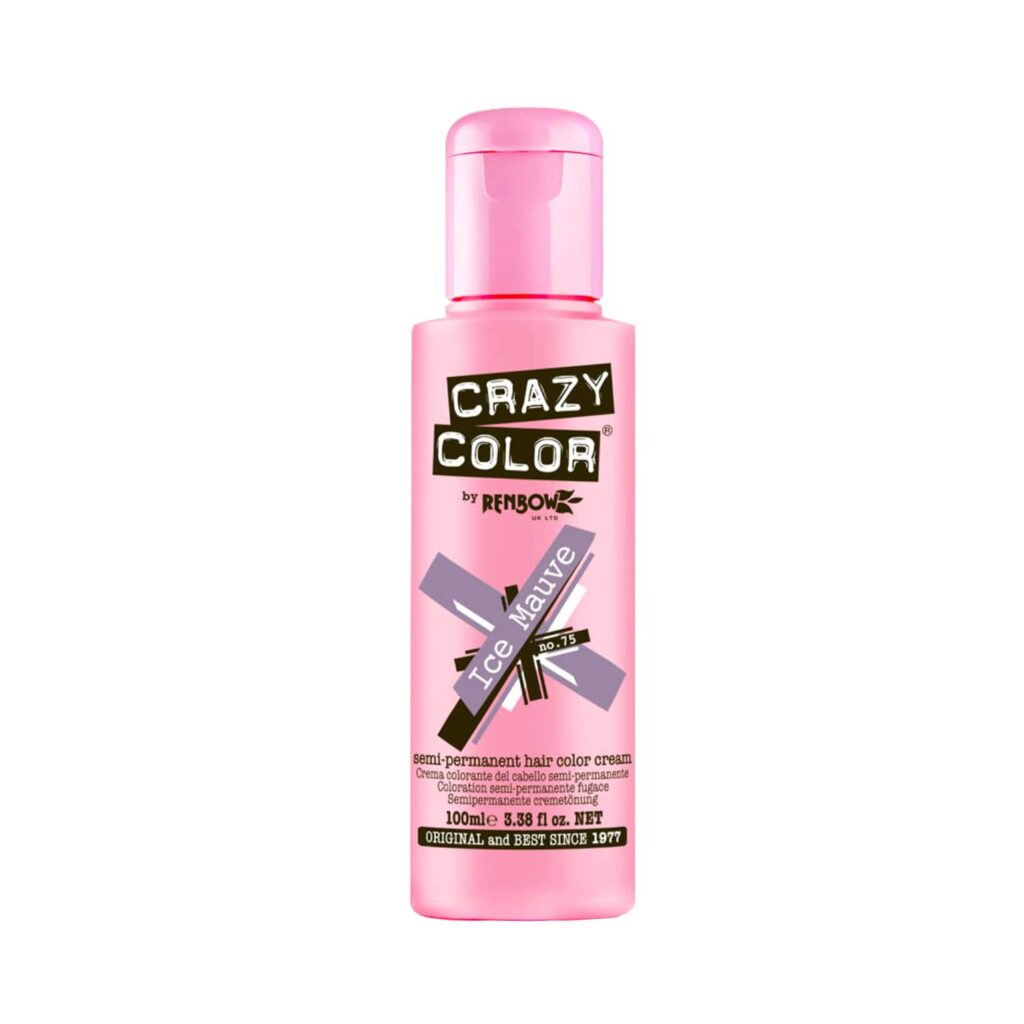 Crazy Color Semi Permanent Hair Color Cream - 75 Ice Mauve (100ml) - Crazy Color