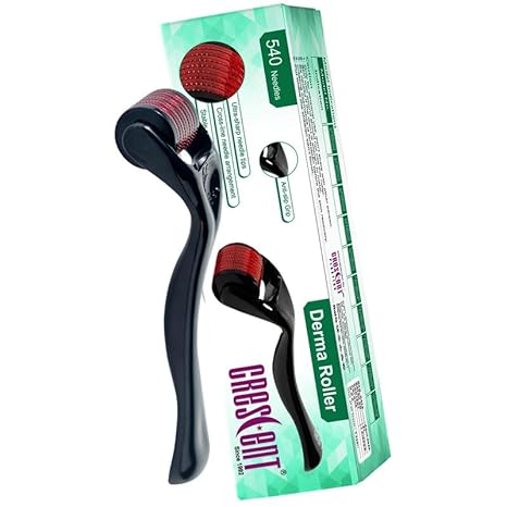 Crescent Derma Roller with 540 Titanium Micro Needles for Beard Regrowth| Hair Regrowth|facial Rejuvenation| Reducing Rrinkles and Stratch Marks| Size: 0.5 Mm|Men & Women|...