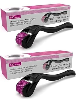 CRUXFAB Derma Roller For Hair Growth 0.5 Mm Needles | Repairs Damaged Activates Hair Follicles | For Hair Fall & Thickening| Reduces Acne Scars (pack of 2)