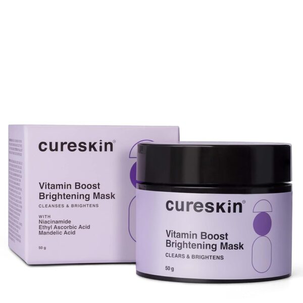 Cureskin Vitamin Boost D Tan Face Mask for Glowing Skin | D Tan Pack for Tan Removal | Fruit Based AHA Tan Removal De Tan Face Pack Mask for Women & Men | Detan Pack for Tan...