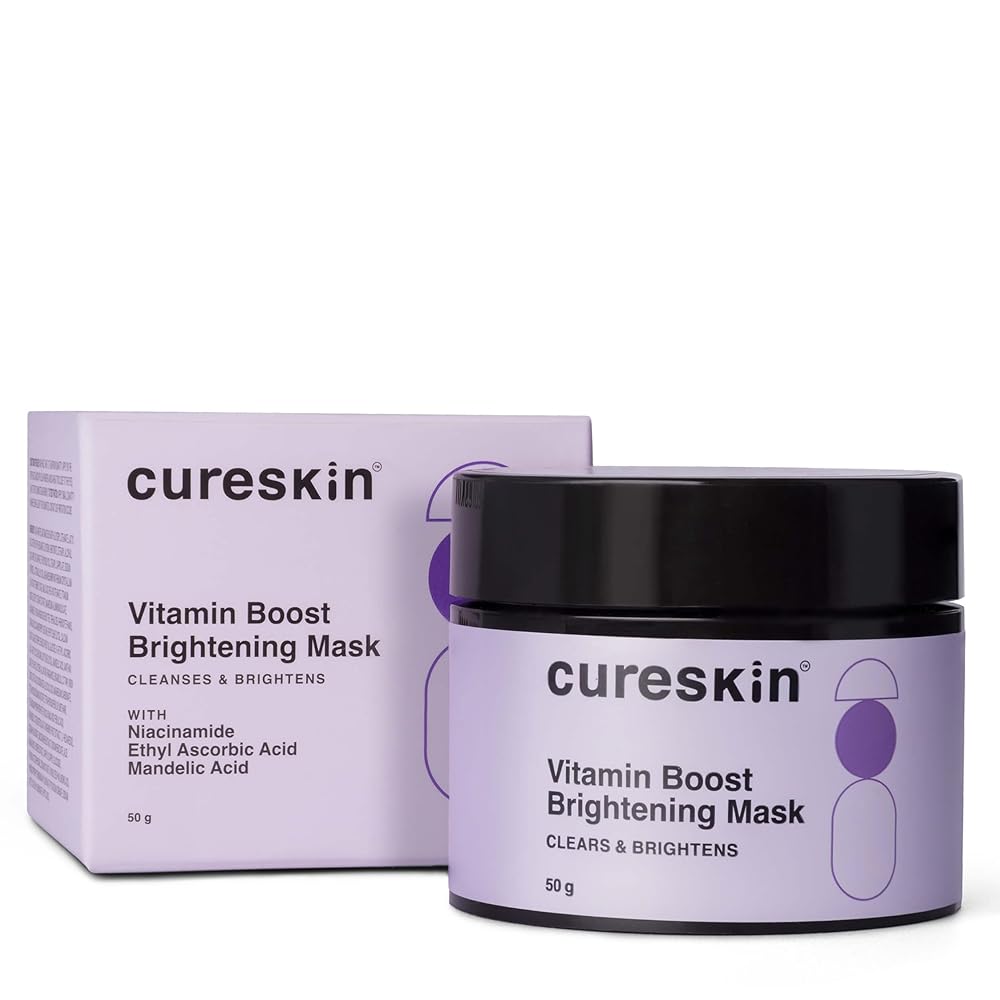 Cureskin Vitamin Boost D Tan Face Mask for Glowing Skin | D Tan Pack for Tan Removal | Fruit Based AHA Tan Removal De Tan Face Pack Mask for Women & Men | Detan Pack for Tan...