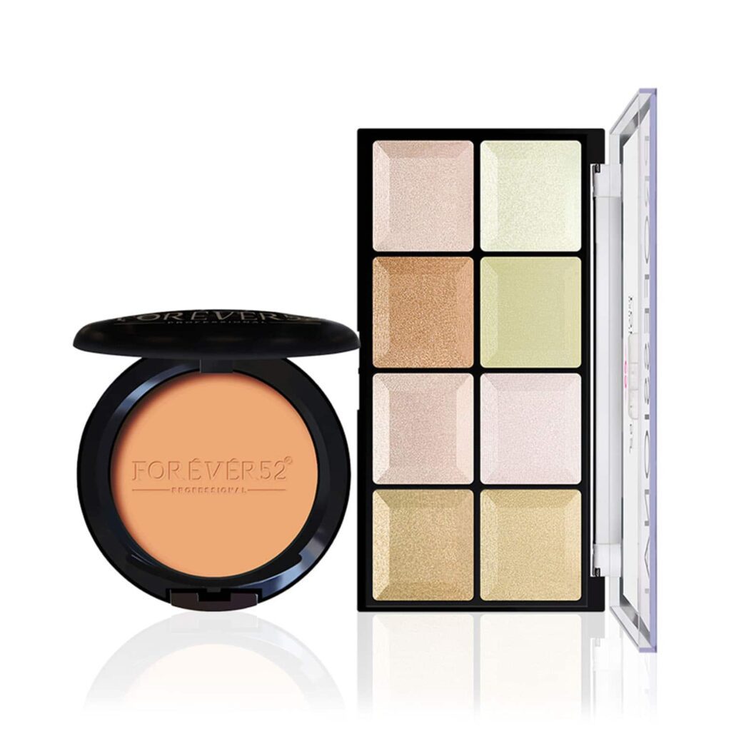 Daily Life Forever52 Spotlight Highlighter Palette & Two Way Cake Compact Powder Combo (SPH001,A004) - Daily Life Forever52