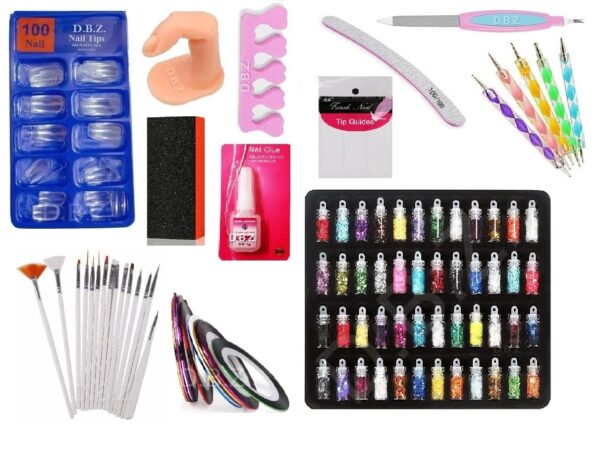 D.B.Z. Nail Art Tools All in one Complete Nail Art Kit for Home use , Learners & Professional.
