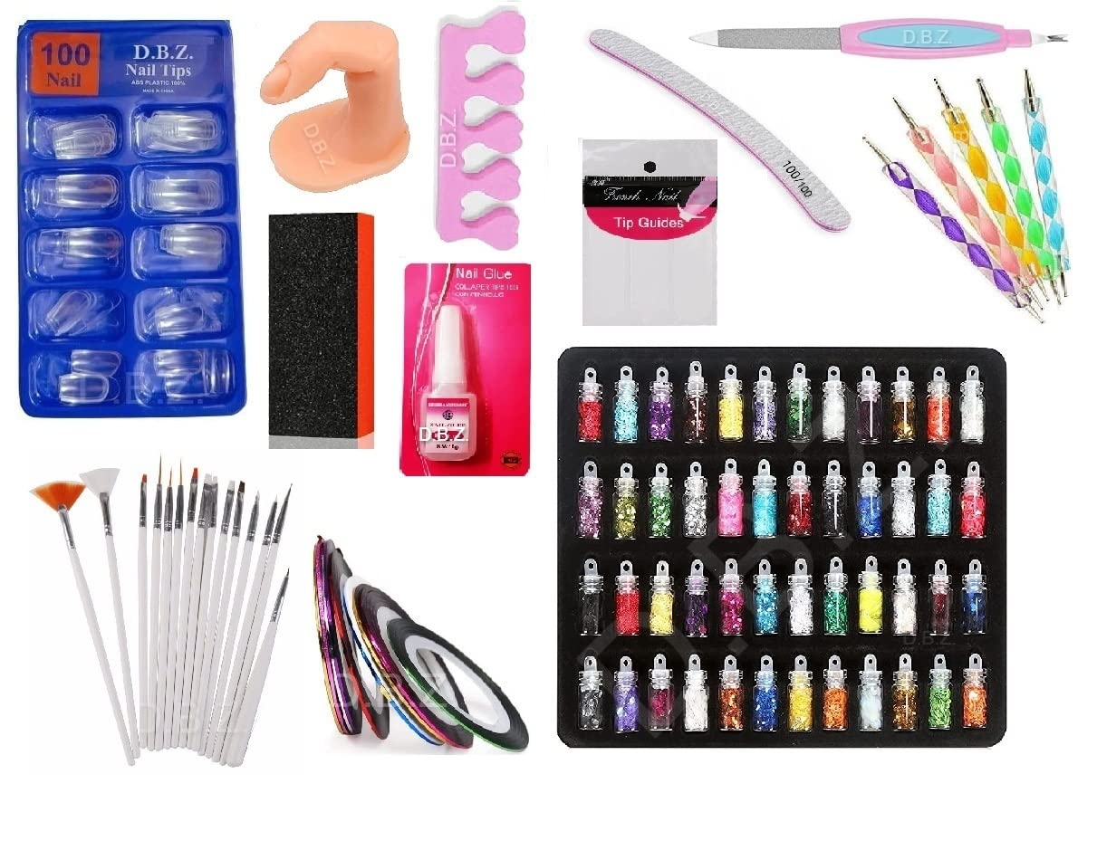 D.B.Z. Nail Art Tools All in one Complete Nail Art Kit for Home use , Learners & Professional.