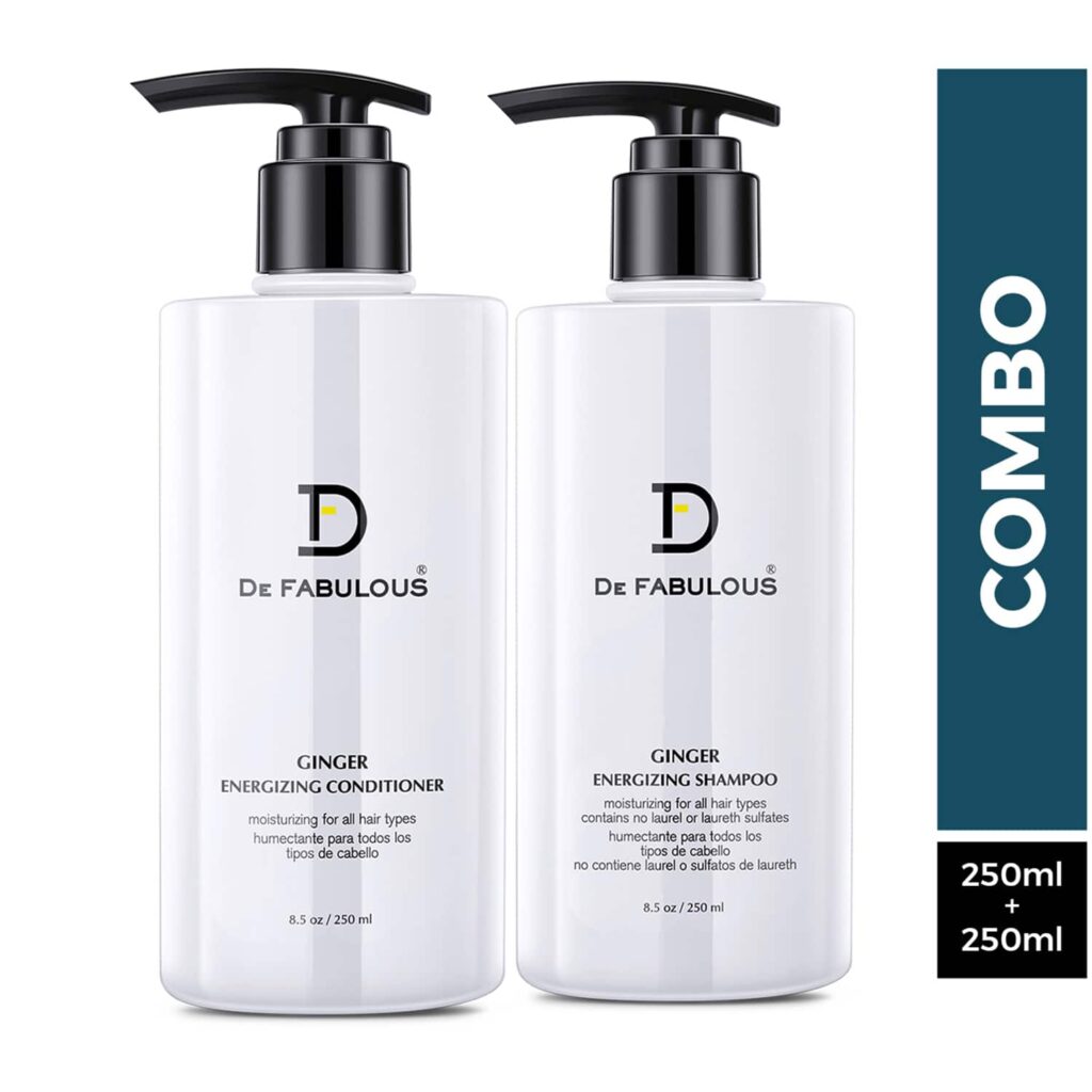 De Fabulous Ginger Energizing Shampoo and Conditioner (250 ml) Combo - De Fabulous