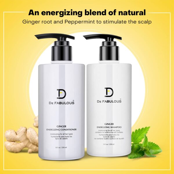 De Fabulous Ginger Energizing Shampoo and Conditioner (250 ml) Combo - De Fabulous