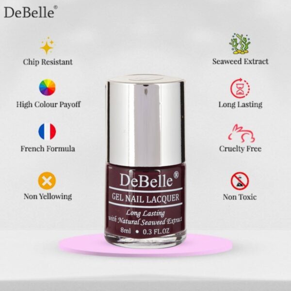 DeBelle Gel Nail Polish - Glamorous Garnet (8ml) - DeBelle
