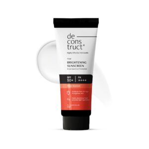 Deconstruct Brightening Fluid Sunscreen SPF 50+ with Niacinamide | Lightweight, Dewy & Hydrating for Dry & Normal Skin | Broad Spectrum UVA/UVB Protection | 8-Hour Long-Lasting,...