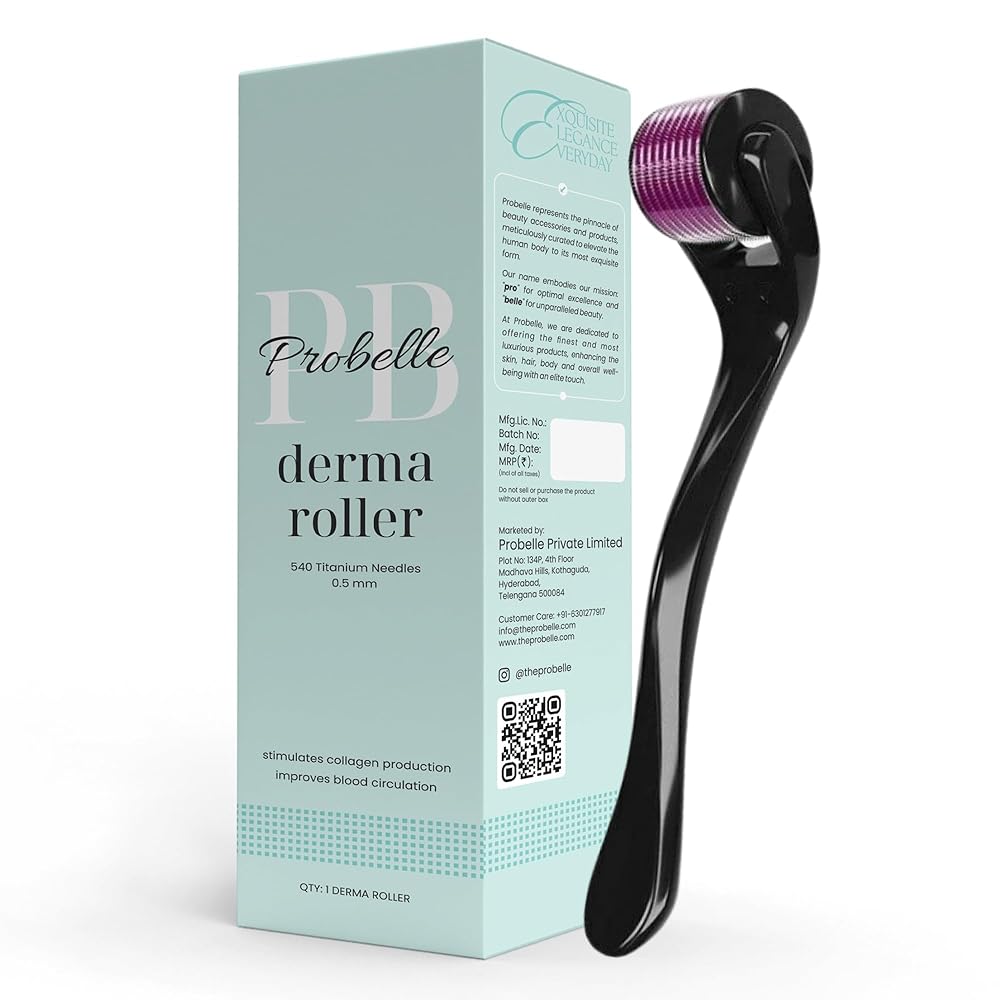 Derma Roller for Hair & Beard Growth – 0.5mm Microneedling Tool to Stimulate Thicker, Healthier Hair – Premium Titanium Needles for Men & Women