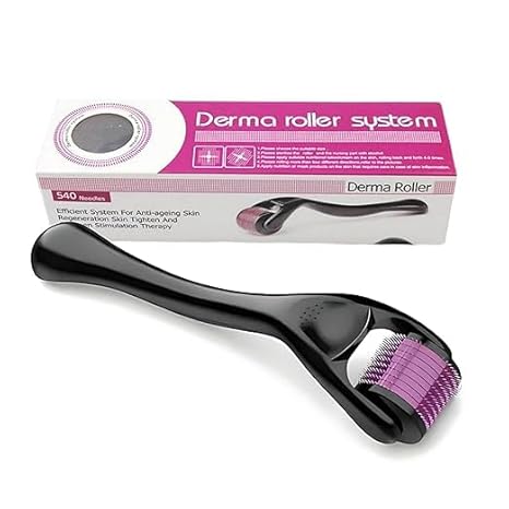 Derma Roller For Hair Regrowth And Scar Removal | Derma Roller With 540 Titanium Needles Best For Hair And Beard Regrowth & Scar Removal all size (0.25mm)