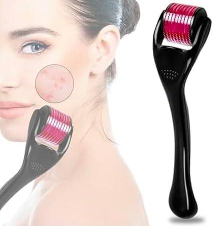 Derma-Rollers for Hair and Beard Regrowth - 540 Micro 0.5mm Titanium Needles - Reduces Fall & Stimulates Follicles - Safe, Effective, Easy to Use - Skin Care for Men and Women