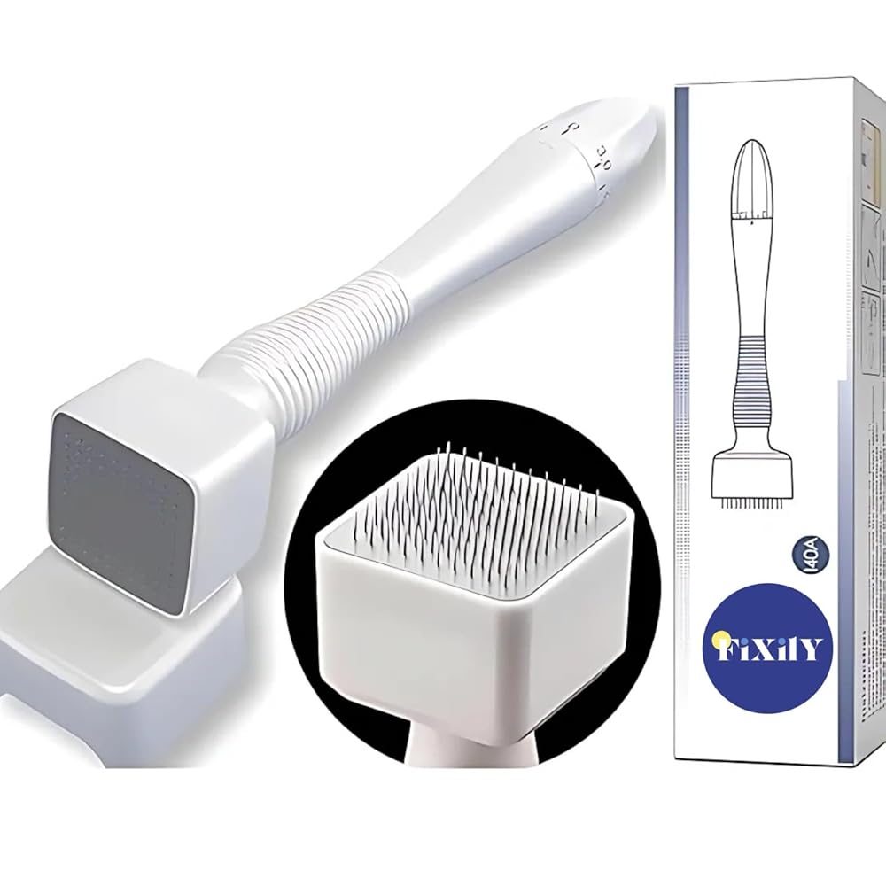 Derma stamp for Hair & Beard regrowth, 0-3mm Titanium Micro needle, Facial Derma Roller with microneedling Kit for Face Skin acne Repair, Reusable derma pen