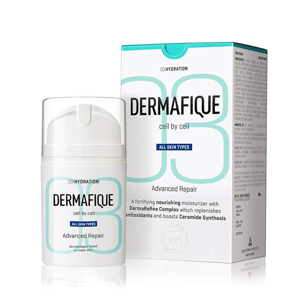 Dermafique Advanced Repair Night Cream with Niacinamide – 50g, Moisturizer for Face, 5x Ceramide Synthesis, Boosts Collagen Production, Enriched with Pro Vitamin E, Suitable for...
