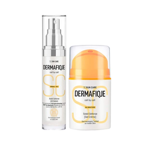 Dermafique All season Sun Protection Combo - Matte Sunscreen + Creme Suncreen - Dermafique