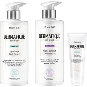 Dermafique Aquasurge Body Serum&Dermafique Night Replenish Body Serum&Dermafique Oleo Restore Hand Serum