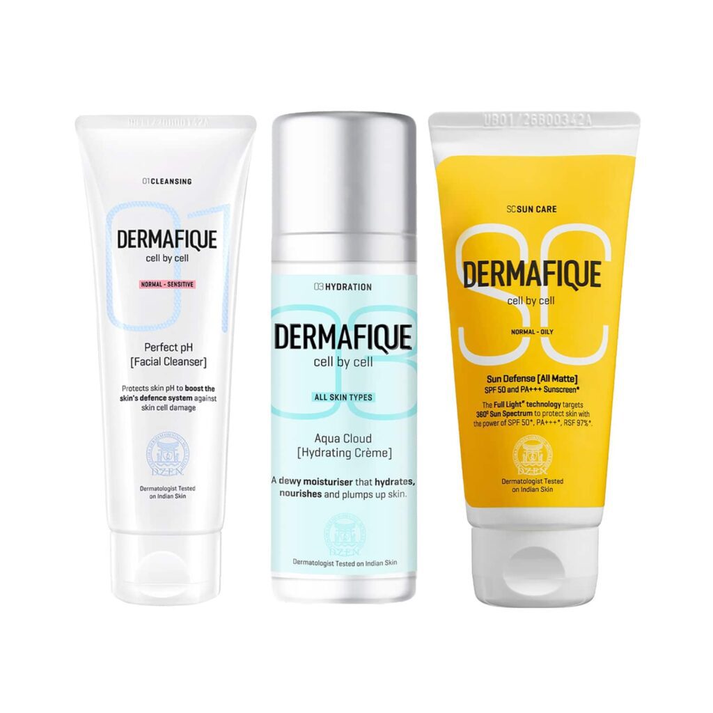 Dermafique Summer Care Combo - Cleanser + Creme + Sunscreen - Dermafique