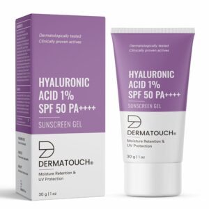 DERMATOUCH HYALURONIC ACID 1% SUNSCREEN | SPF 50 PA++++ | FOR ALL SKIN TYPES | NO WHITE CAST | 30G