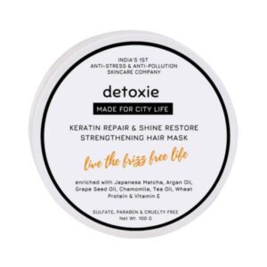 Detoxie Keratin Repair & Shine Restore Strengthening Hair Mask (100g) - Detoxie