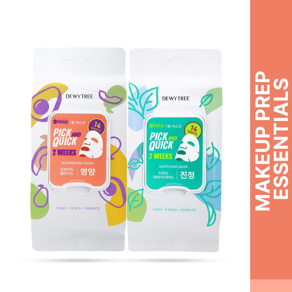 Dewytree Pick and Quick 2 Weeks Nourishing Sheet Mask And Soothing Sheet Mask Combo - Dewytree