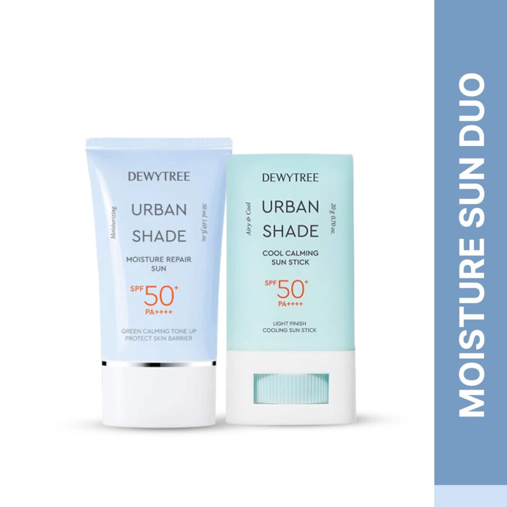 Dewytree Urban Shade Moisture Repair Sunscreen SPF And Cool Calming Sun Stick SPF Combo - Dewytree