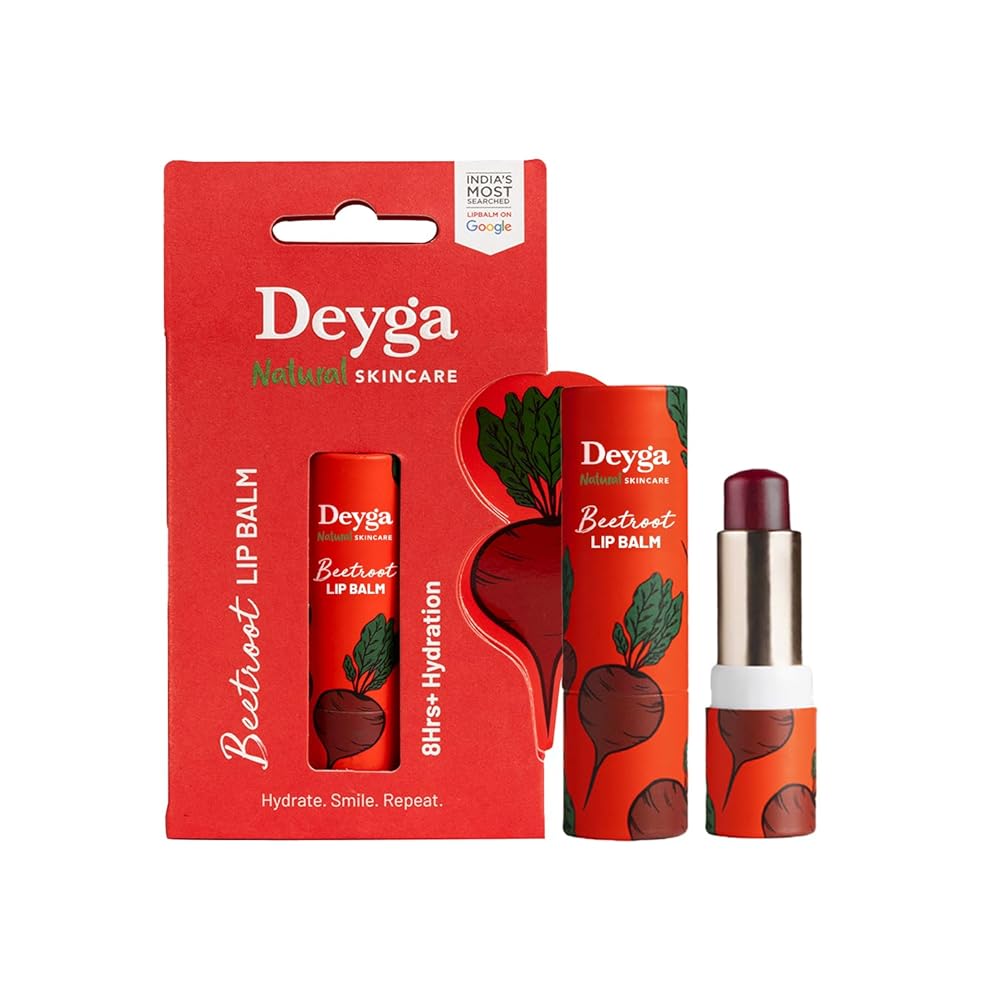 Deyga Beetroot Lip Balm | Tinted Lip Care | For Dry & Chapped Lips | For Pigmented Lips | For Women & Men (Pack of 1, Stick Lip Balm)