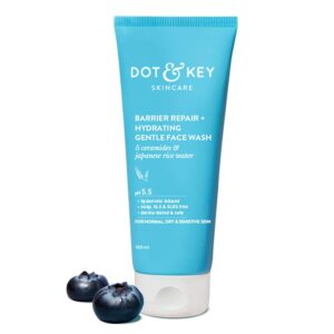 DOT & KEY Barrier Repair + Hydrating Gentle Face Wash With Probiotic | Ceremide Face Wash | For Dry Skin,Normal Skin & Sensitive Skin | Gently Cleanses Skin From Dirt & Oil For...