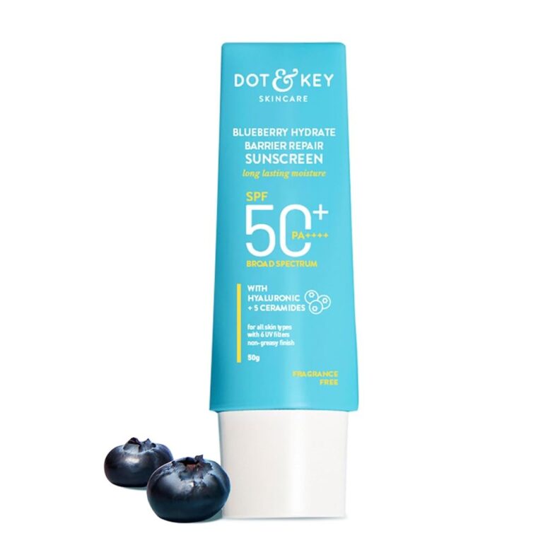 Dot & Key Blueberry Hydrate Barrier Repair Sunscreen Spf 50+,Pa++++|For Dry&Sensitive Skin|Non - Greasy Finish|No White Cast|Uv & Blue Light Protection|Broad Spectrum|For...