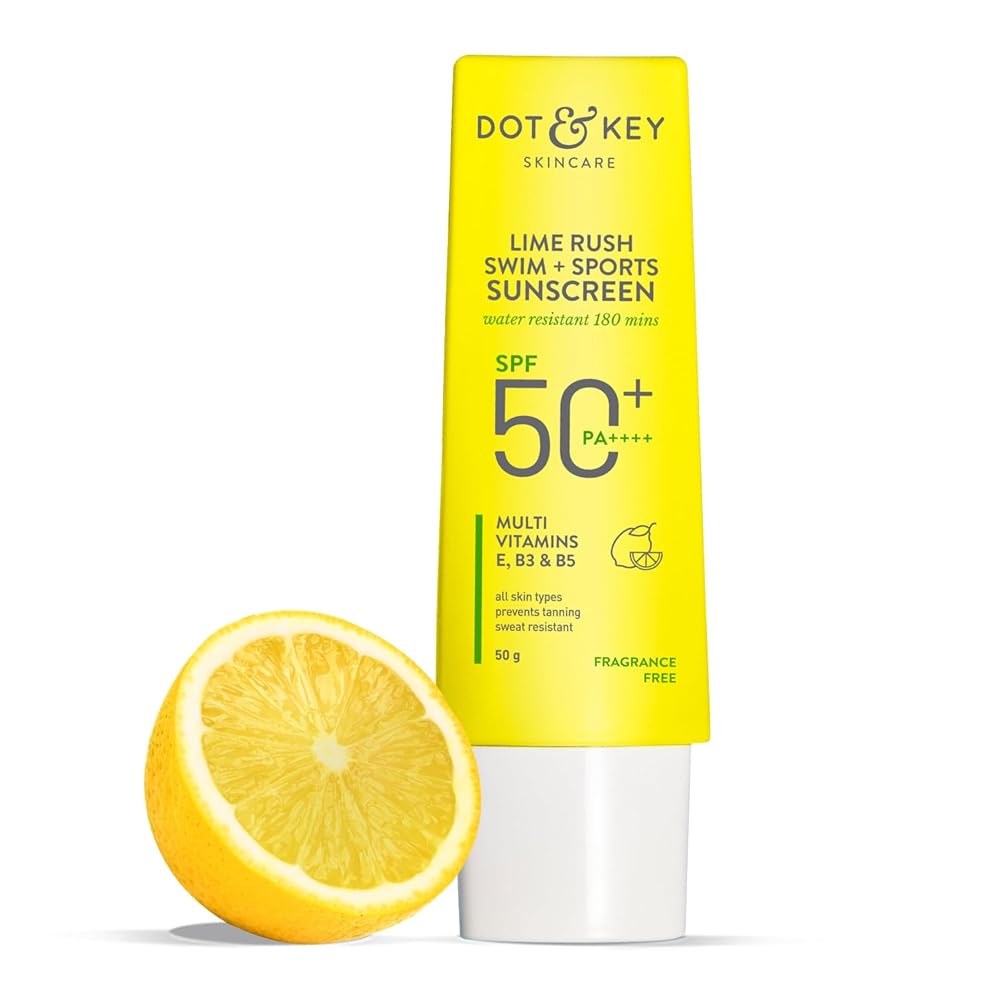 Dot & Key Lime Rush Swim + Sports Sunscreen SPF 50 PA++++ | Water Resistant & Sweat Resistant Sunscreen | UV/UVA Protect | No White Cast | Prevents Tan | For All Skin Types |...