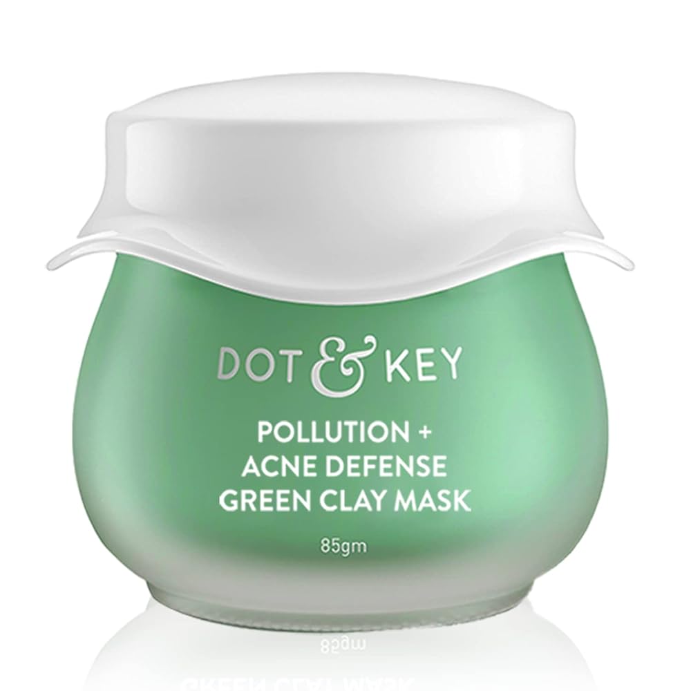 Dot & Key Skin Care Pollution + Acne Defense Green Clay Mask | Clay Mask for Face with Salicylic & Matcha Tea | Reduces Active Acne, Soothes Redness | For Dark Spots, Oily, Acne...