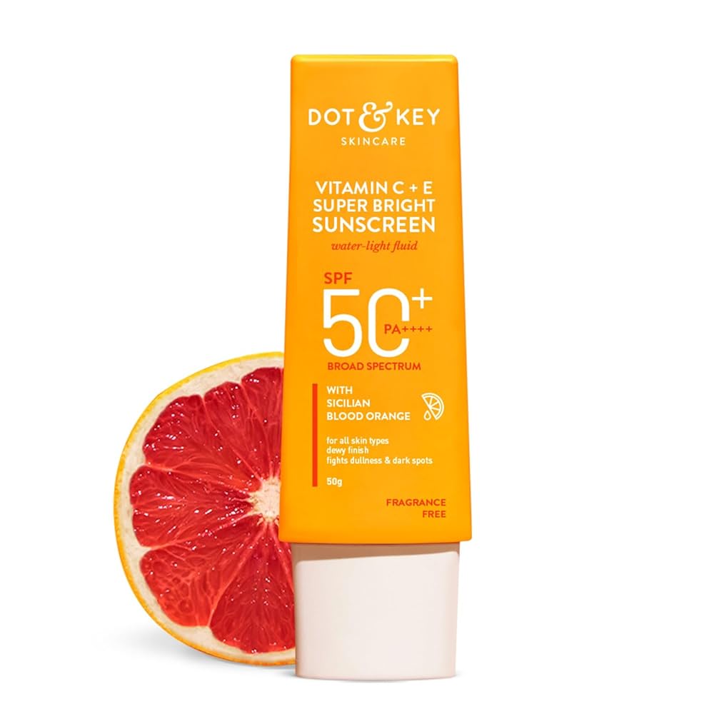 DOT & KEY Vitamin C + E Super Bright Sunscreen Spf 50 |Water-Light,UVA/UVB & Blue Light Protection|For Even Toned & Glowing Skin|With Liquid Spf 50+++| No White Cast| For All...