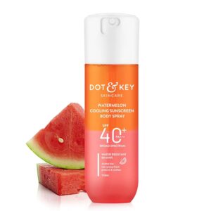 DOT & KEY Watermelon Cooling Sunscreen Body Spray Spf 40 Pa+++ For All Skin Types - 110Ml|Sun Protection Lotion|Broad Spectrum Uv Protection|Alcohol Free|Non Greasy & Non...