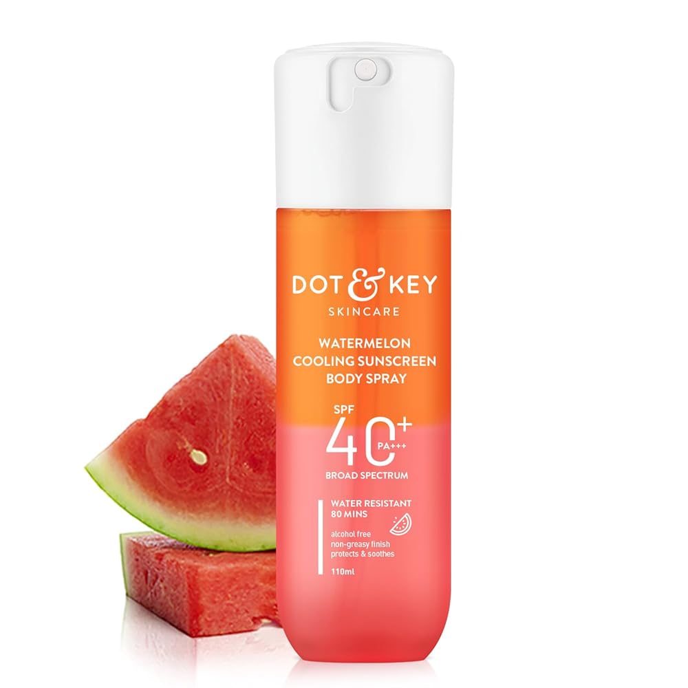 DOT & KEY Watermelon Cooling Sunscreen Body Spray Spf 40 Pa+++ For All Skin Types - 110Ml|Sun Protection Lotion|Broad Spectrum Uv Protection|Alcohol Free|Non Greasy & Non...