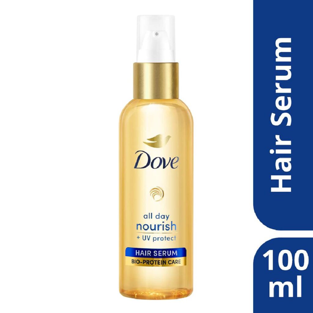 Dove All Day Nourish + UV protect Hair Serum For All Hair Types With Bio Protein Care (100 ml) - Dove