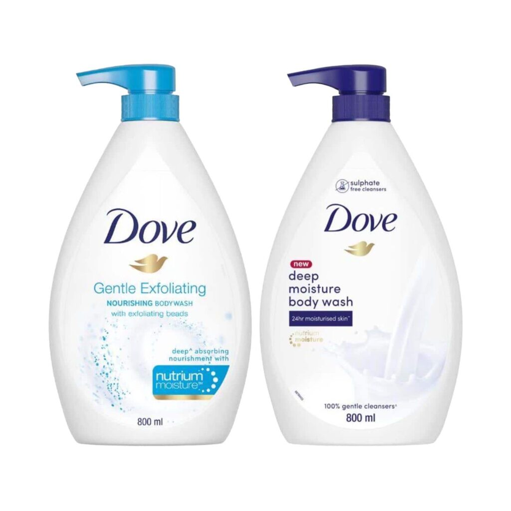 Dove Bestseller Body Wash Value Pack - Deep Moisture & Gentle Exfoliating Combo - Dove