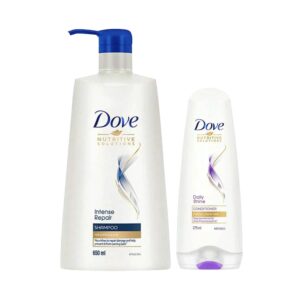 Dove Hair Therapy Intense Repair Shampoo (650 ml) + Daily Shine Conditioner (175 ml) Combo - Dove