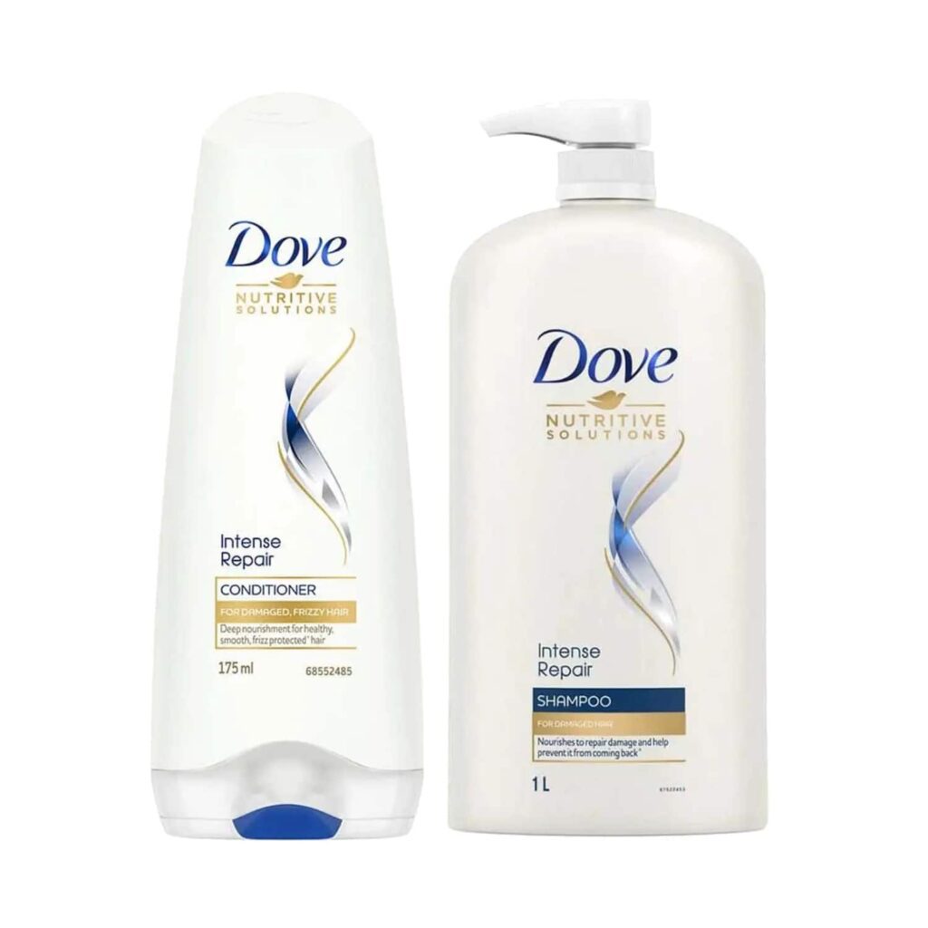 Dove Intense Repair Combo (Buy 1Ltr Shampoo and Get 190ml Conditioner Free) - Dove