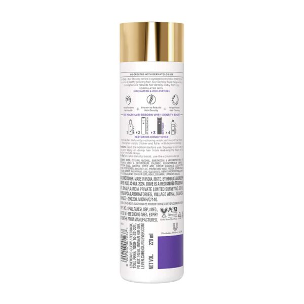 Dove Scalp + Hair Therapy Density Boost Restoring Conditioner- Niacinamide & Zinc-Peptides (270 ml) - Dove