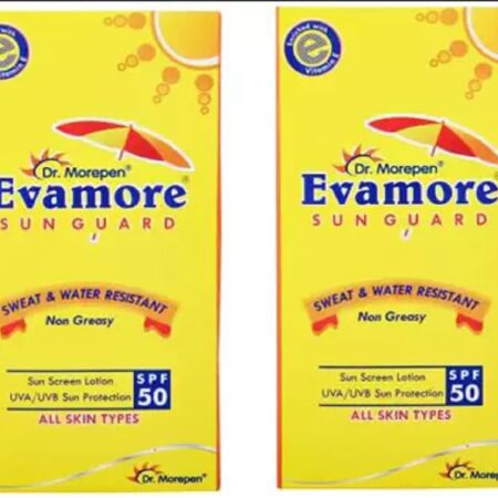 Dr. Morepen Evamore Sun Guard For All Skin Type - SPF 50 PA++ (100 Ml) Pack Of 2 - SPF 50 PA++ (200 Ml)