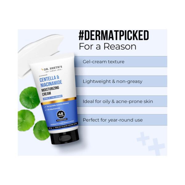 Dr. Sheth’s Centella And Niacinamide Moisturizing Cream (50 g) - Dr. Sheth's