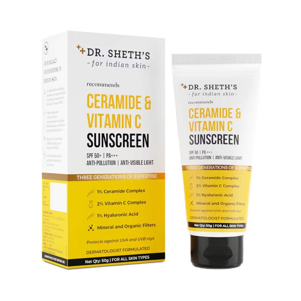 Dr. Sheth’s Ceramide & Vitamin C Sunscreen With SPF 50+ PA+++ (30 g) - Dr. Sheth's