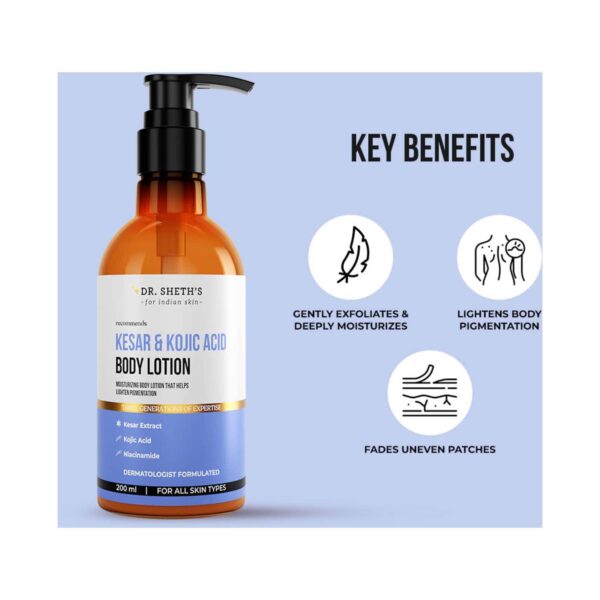 Dr. Sheth’s Kesar & Kojic Acid Body Lotion (200 ml) - Dr. Sheth's