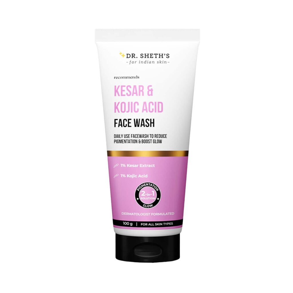 Dr. Sheth’s Kesar & Kojic Acid Facewash Pigmentation Free & Glowing Skin (100 g) - Dr. Sheth's